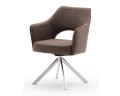 Tonala Krzesło obrotowe cappuccino / stal szlachetna szczotkowana