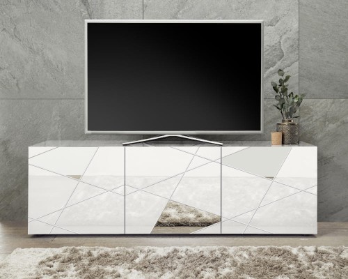 Vittoria Komoda niska lakier biały połysk