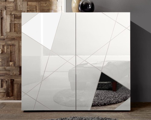 Vittoria Komoda wysoka lakier biały połysk