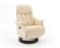 Calgary Comfort L Fotel relax kremowy/czarny