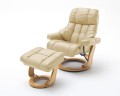 Calgary XXL Fotel relax z podnóżkiem kremowy/naturalny