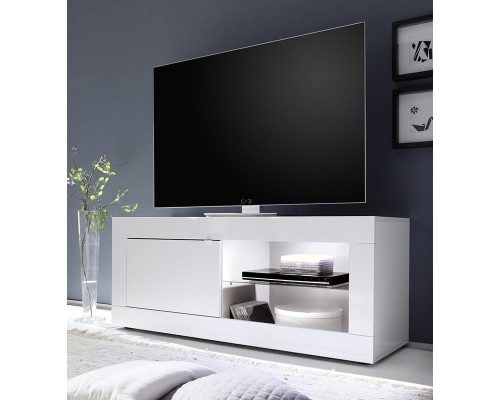 Basic Szafka RTV mała z wnęką lakier biały / lakier biały