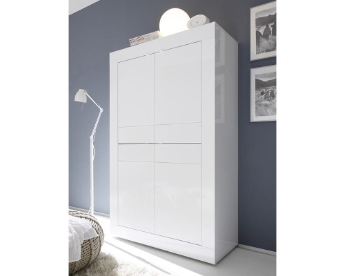 Basic Komoda wysoka lakier biały / lakier biały