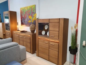 Velvet 15 dąb rustical witryna 4-drzwiowa 110x150x42 cm (szer. x wys. x gł.)Szynaka Meble