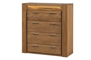 Velvet 75 dąb rustical Komoda wysoka z 4 szufladami 105x110x42 cm (szer. x wys. x gł.)Szynaka Meble