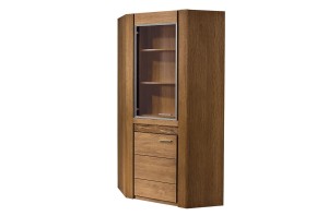 VELVET 16 dąb rustical Witryna narożna 2-drzwiowa (barek obrotowy) 91x200x91 cm (szer. x wys. x gł.)Szynaka Meble