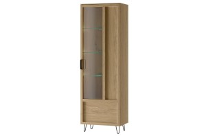 Limbo 11 Witryna 1-drzwiowa prawa z oświetleniem w standardzie 65x200x42 cm (szer. x wys. x gł.)Szynaka Meble