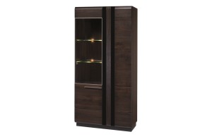 Porti 12 Dąb Czekoladowy Witryna 2-drzwiowa lewa 95x198x42 cm (szer. x wys. x gł.)Szynaka Meble