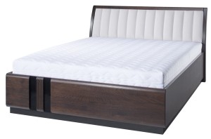 Porti 76 Dąb Czekoladowy Łoże z wezgłowiem tapicerowanym 160 x 200 169x100x224 cm (szer. x wys. x gł.)Szynaka Meble