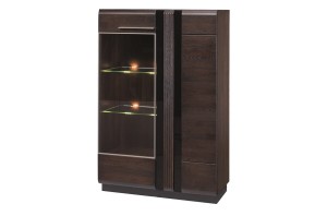 Porti 15 Dąb Czekoladowy  Witryna 2-drzwiowa lewa 95x145x42 cm (szer. x wys. x gł.)Szynaka Meble