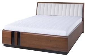 Porti 76 Dąb Antyczny  Łoże z wezgłowiem tapicerowanym 160 x 200 169x100x224 cm (szer. x wys. x gł.)Szynaka Meble