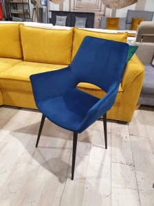 SAMOS Krzesło, stelaż lakier czarny mat ,granatowe USAMRI81 MC Akcent Promocja