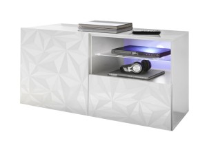 Szafka RTV mała PRISMA 1D/1SZ lakier biały MC AKCENT