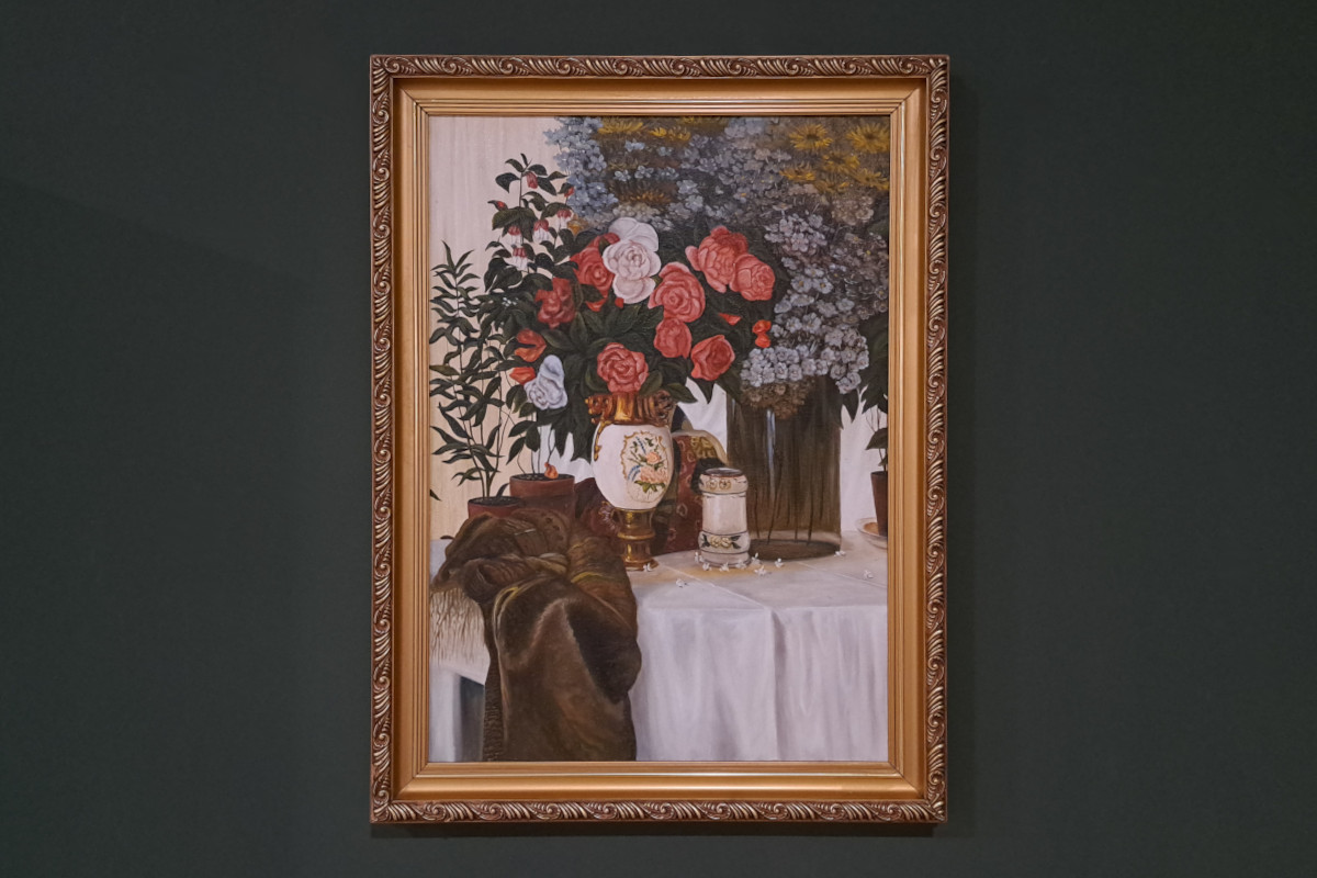 Obraz na płótnie kwiaty na stole