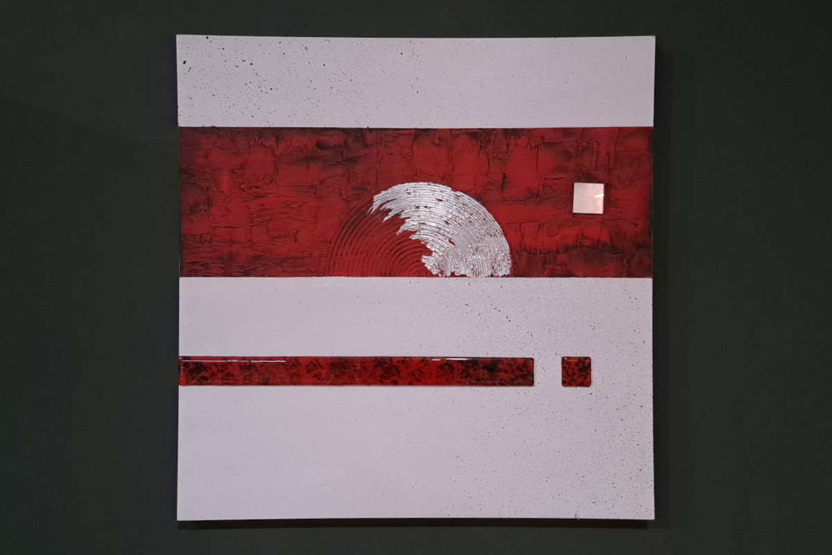 Obraz na płótnie półokrąg czerwony