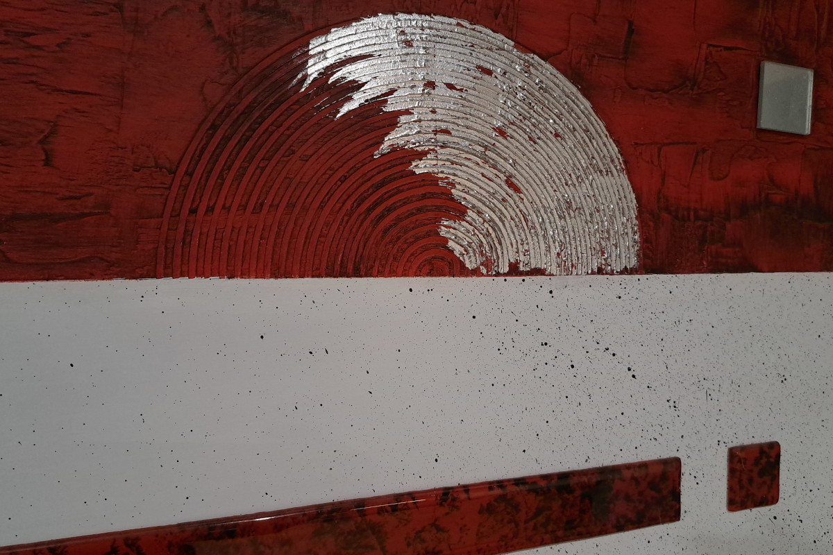 Obraz na płótnie półokrąg czerwony